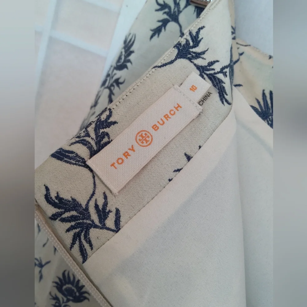 Tory Burch blue cream floral skirt